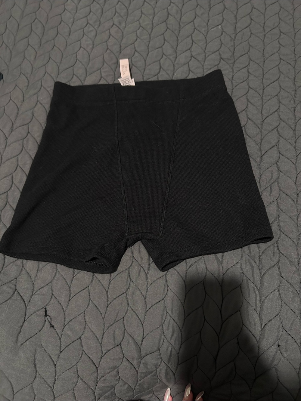 Victoria's Secret Black Ribbed High Waist Bike Shorts